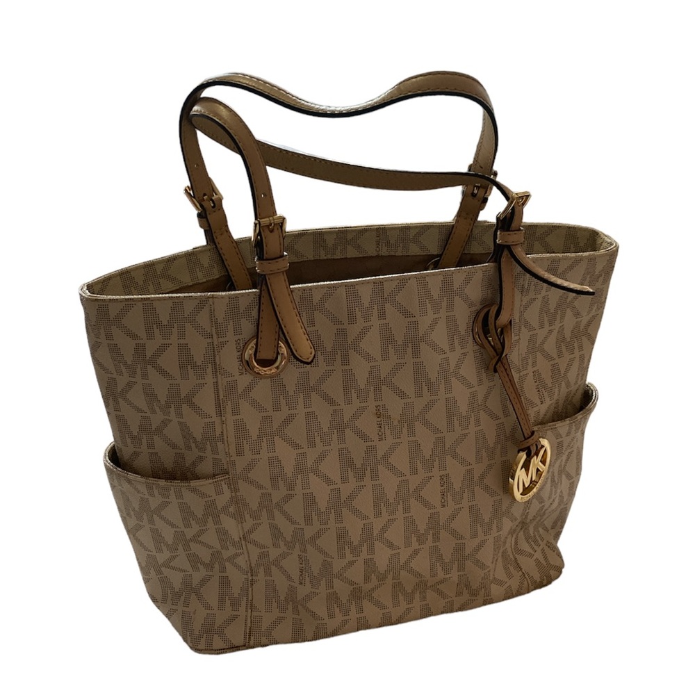 Michael Kors MK 3 section purse - cream/beige